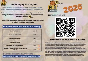 🚨 INSCRIU-TE AL CAMPUS C.B. TAVERNES, ÚLTIMES PLACES